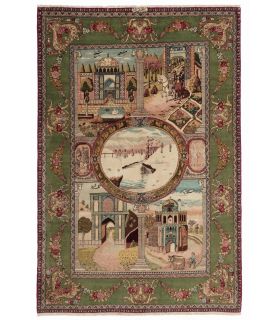 Tabriz 50raj on silk warp