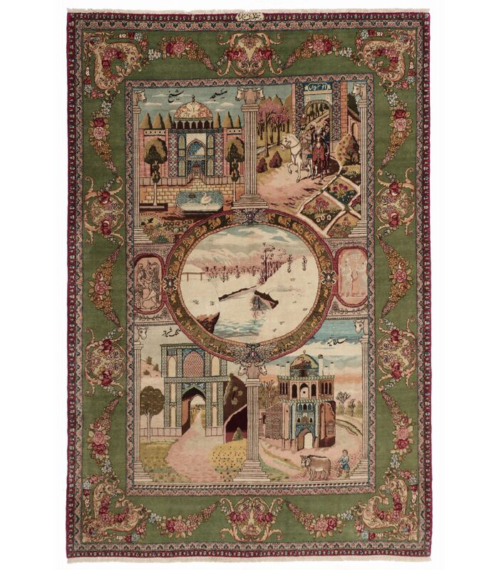 Tabriz 50raj on silk warp
